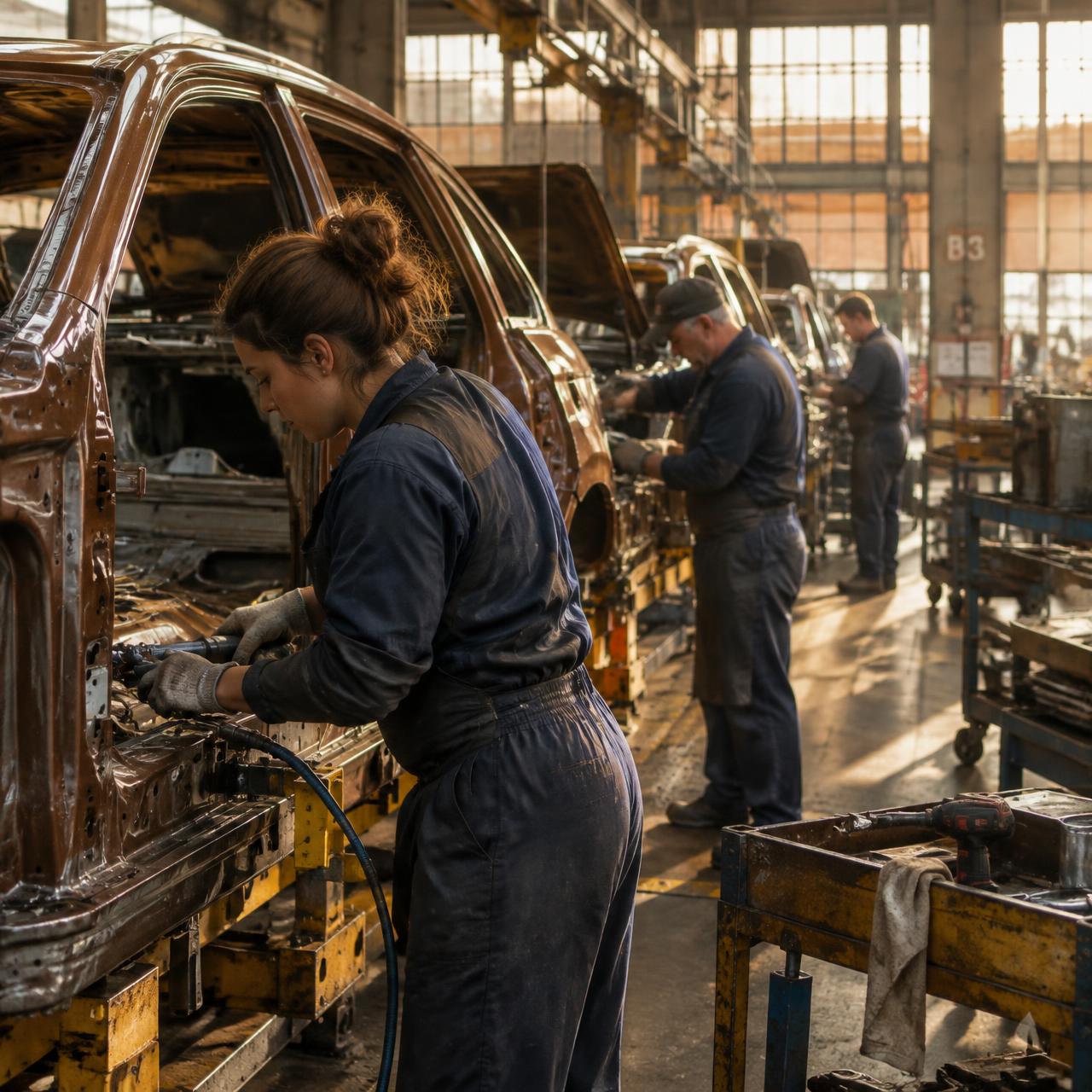 Línea de producción industrial